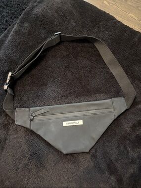 Essentials Black Belt Bag with Front Zip